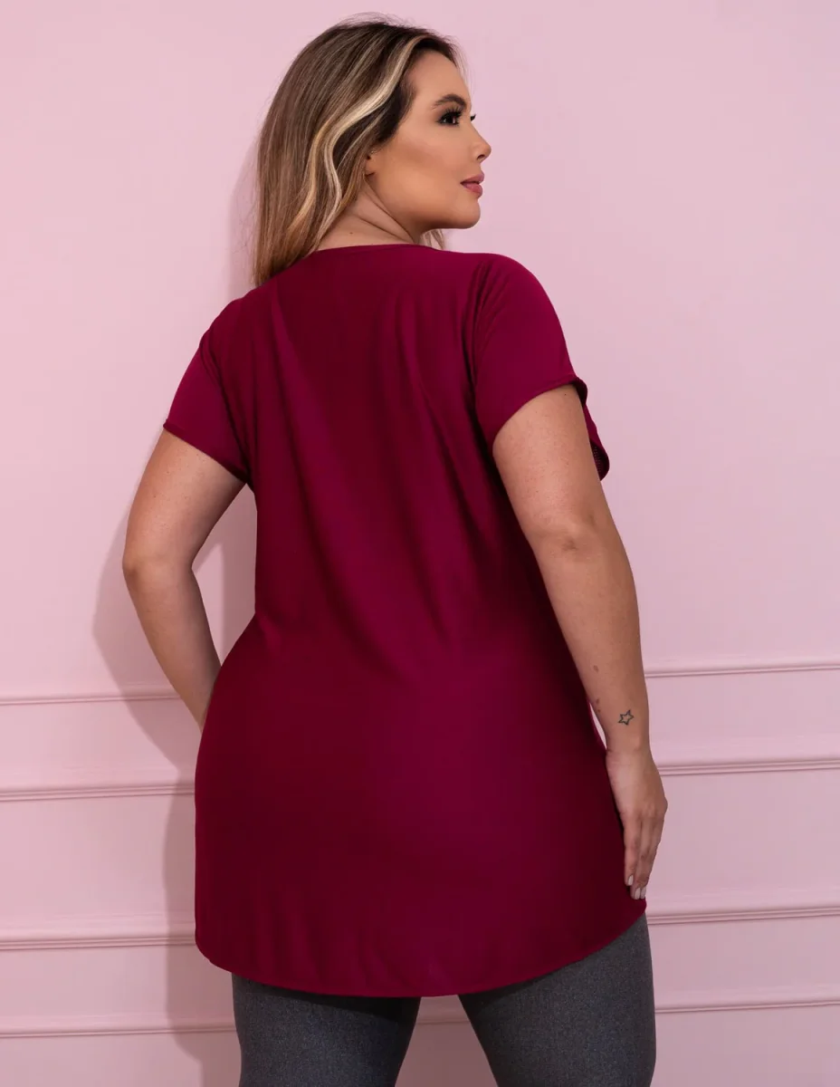 Blusa Feminina Plus Size Bordô em Dry Fit | Ref: 4.4.1752-54 - Image 3