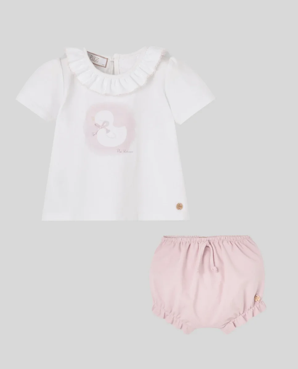 Conjunto de camisola e calção rosa "Cua cua" da Paz Rodríguez - Image 4