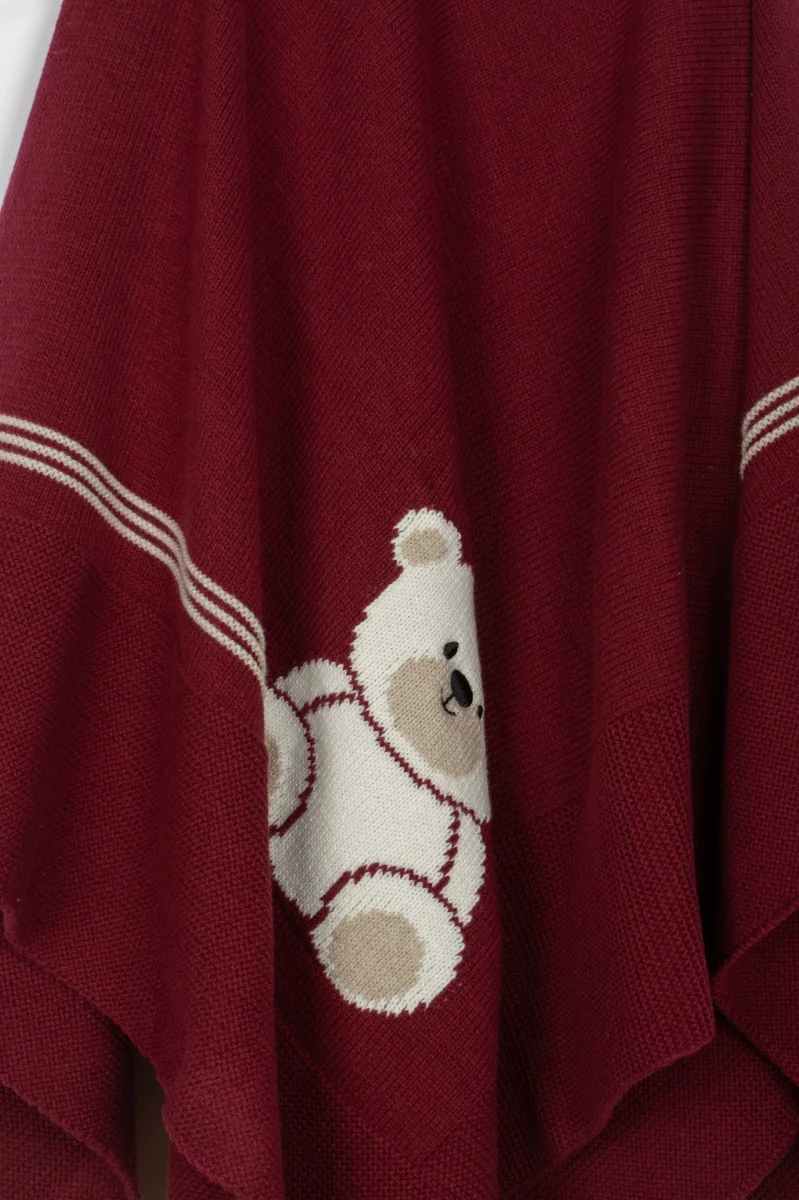 Manta tricot bordô com ursinhos da Dr.Kid - Image 2